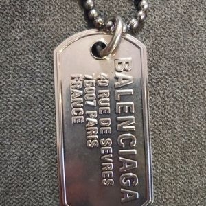 Balenciaga Dog Tag Necklace NWT Complete & Rare